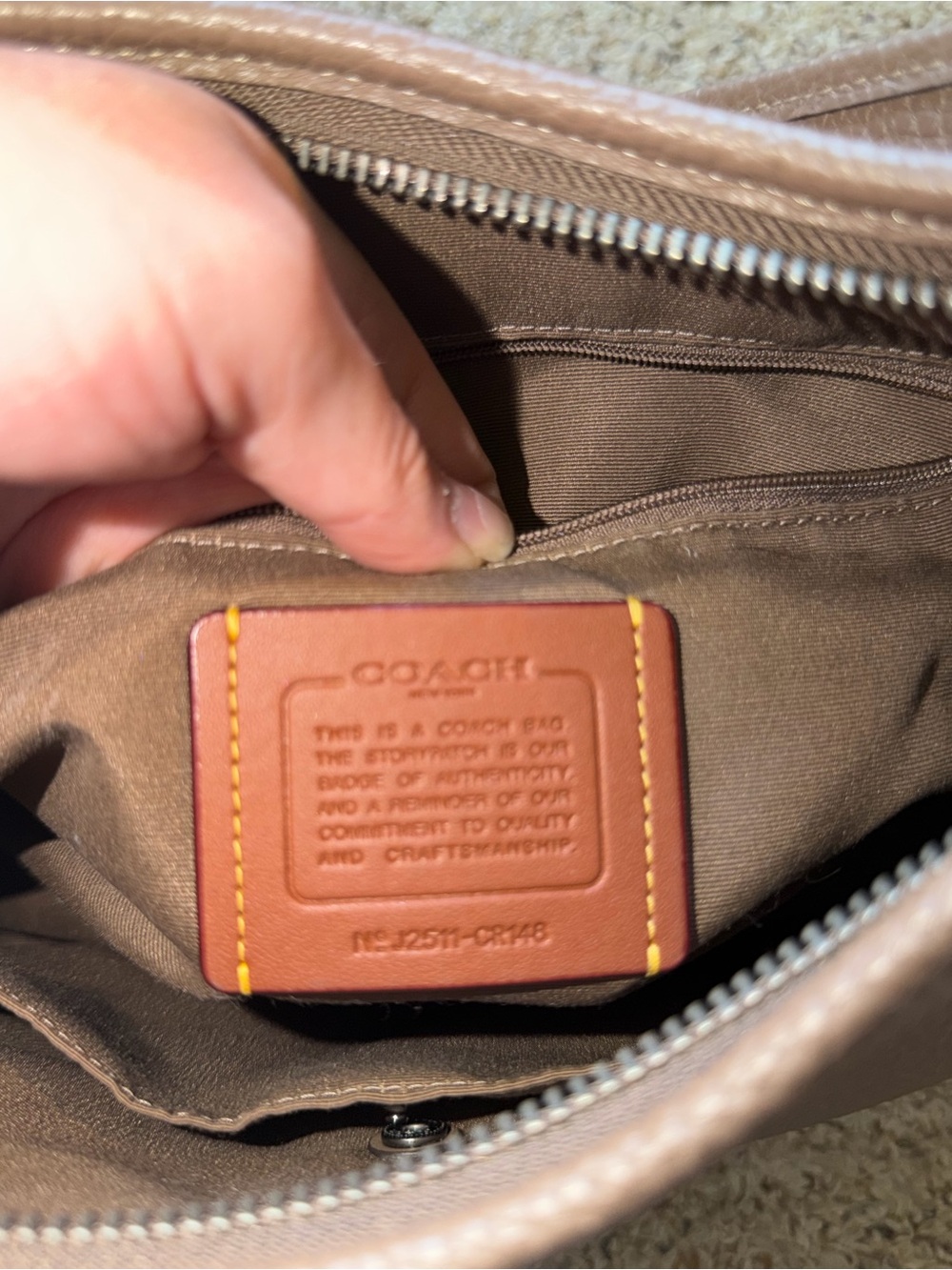 Coach Laurel Pebbled Leather Shoulder Bag in Taupe - Picture 5 of 5